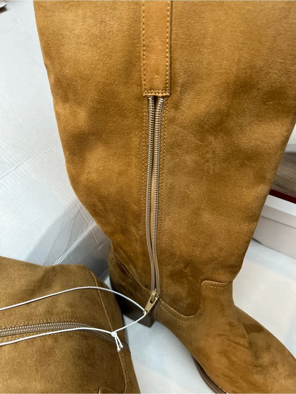 Kensie Tan Suede Over-The-Knee Block Heel Boots Size 9
